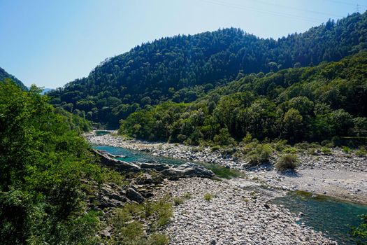 Riverbed of the Maggia river, Ticino, Switzerland