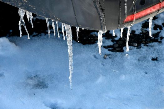 icicles on a car bumper