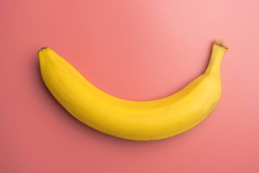 banana on a pink background. the view from the top. High quality photo
