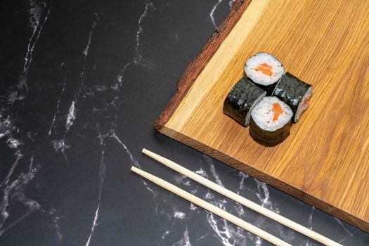 sushi on a gray background close up. High quality photo