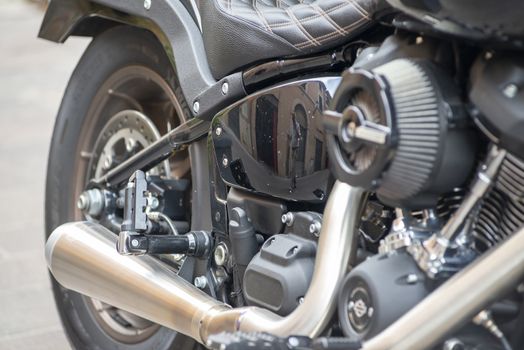 terni,italy august 16 2020:details of a harley davidson park
