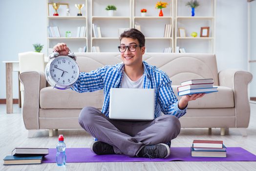 Young student preparing for university exams