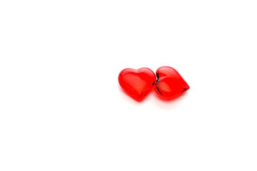 glass heart on a white background isolate. High quality photo