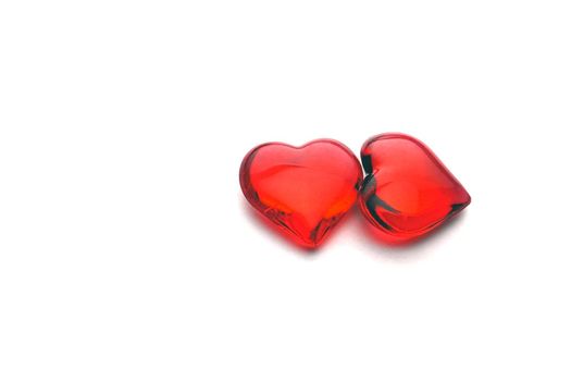 glass heart on a white background isolate. High quality photo