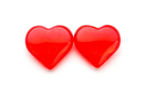 glass heart on a white background isolate. High quality photo