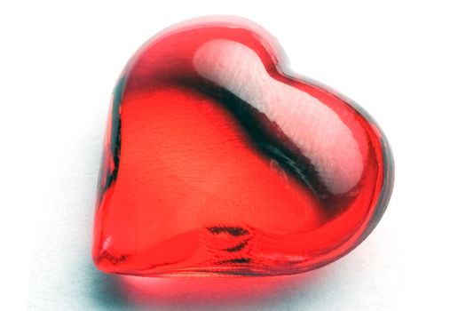 glass heart on a white background isolate. High quality photo