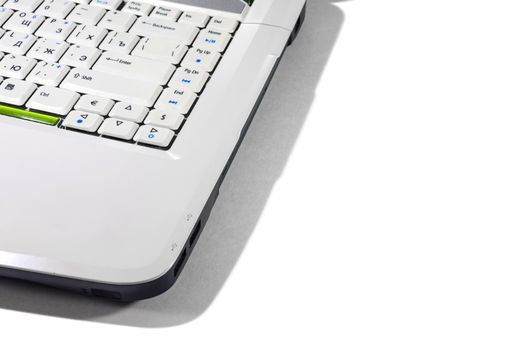 laptop on a white background isolate top view. High quality photo