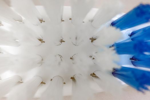 toothbrush bristles top view macro as background. High quality photo