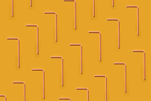 colorful pattern of drinking pipes on a colorful background top view. High quality photo