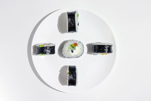 sushi on a white background close up. High quality photo