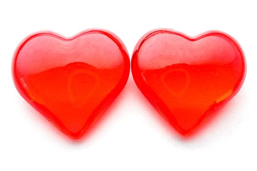 glass heart on a white background isolate. High quality photo