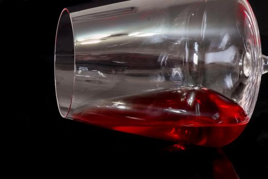 wine glass on a black background macro. High quality photo