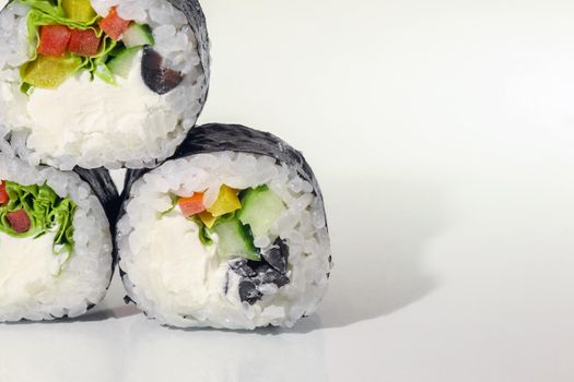 sushi on a white background close up. High quality photo