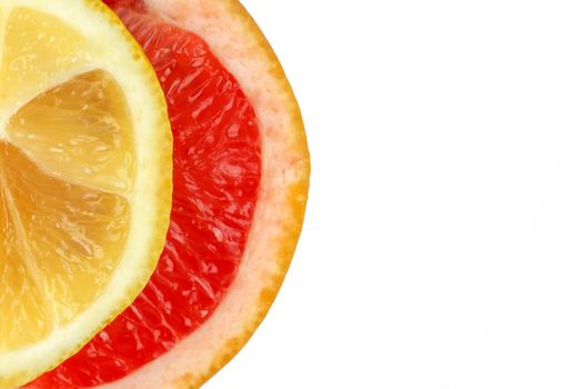 grapefruit cut on a white background isolate. High quality photo