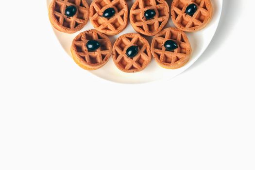sugar cookies round close - up on a white background. High quality photo