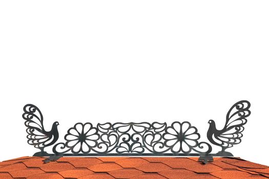 metal ornament with pigeons on the roof with space for text. High quality photo