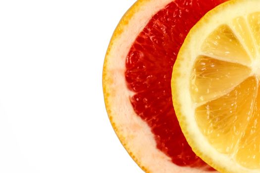 grapefruit cut on a white background isolate. High quality photo
