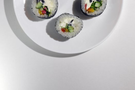 sushi on a white background close up. High quality photo