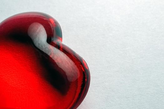 glass heart on a white background isolate. High quality photo