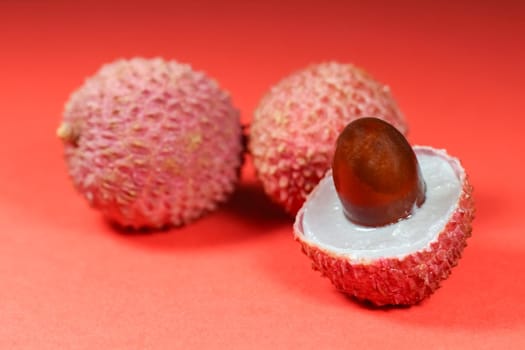 lychee fruit close-up on an isolated background. High quality photo