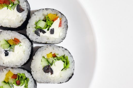 sushi on a white background close up. High quality photo