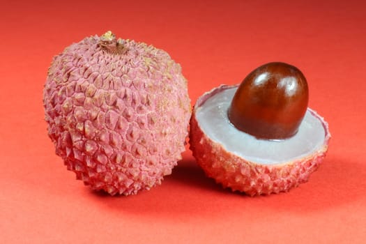 lychee fruit close-up on an isolated background. High quality photo