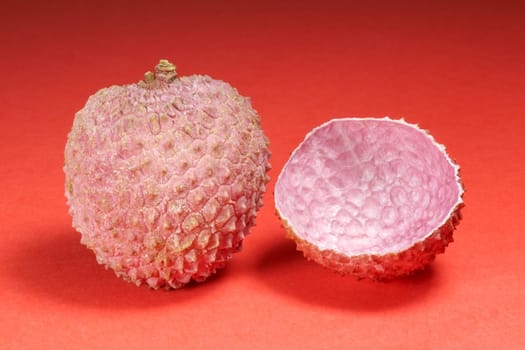 lychee fruit close-up on an isolated background. High quality photo