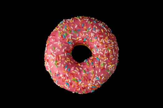 donut donuts on a black background close-up. isolate. High quality photo