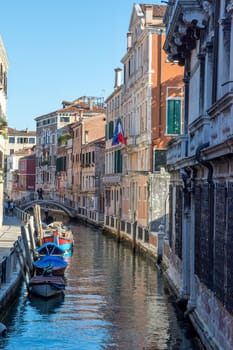 discovery of the city of Venice and its small canals and romantic alleys, Italy