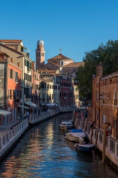 discovery of the city of Venice and its small canals and romantic alleys, Italy