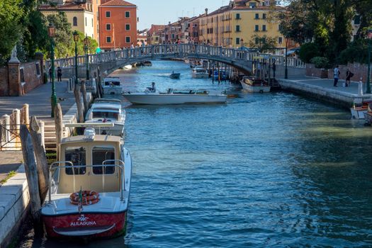 discovery of the city of Venice and its small canals and romantic alleys, Italy