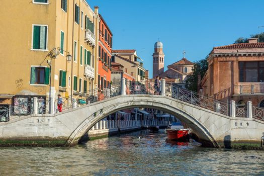 discovery of the city of Venice and its small canals and romantic alleys, Italy