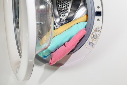 washing machine close - up as background. High quality photo