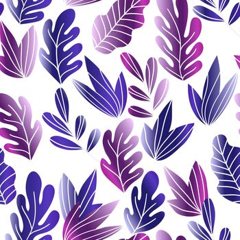 Floral seamless pattern with exotic leaves, modern background. Tropic colorful gradient branches. Fashion vector stock illustration for wallpaper, posters, card, fabric, textile