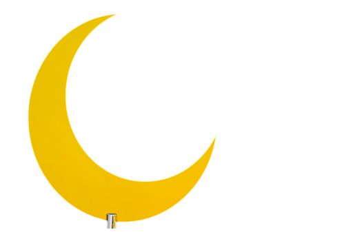 Muslim crescent symbol of Islam on white background isolated