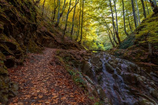 Autumn landscape near the town of Teteven, Stara planina Mountains, Bulgaria