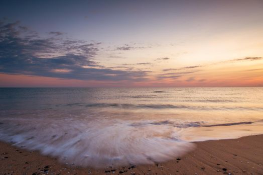 Scenic view of beautiful sunset above the sea