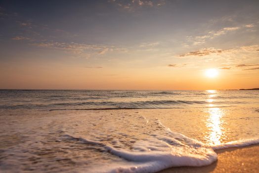 Scenic view of beautiful sunset above the sea