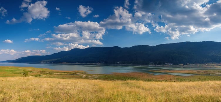Beautiful Panorama of the lake Dospat in Bulgaria in Summer