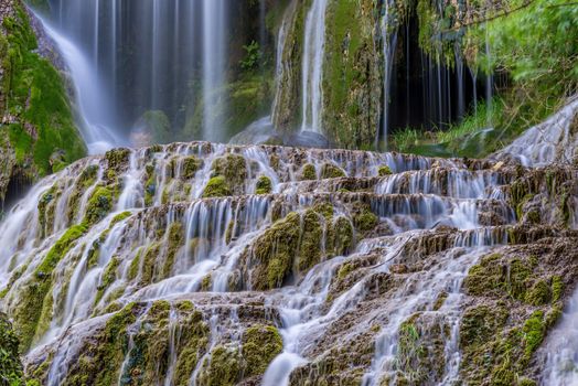 Krushuna waterfalls in bulgaria at spring