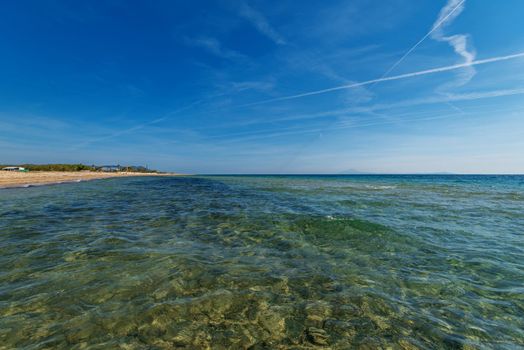 Paralia Fourkas beach, Halkidiki, Greece in Summer