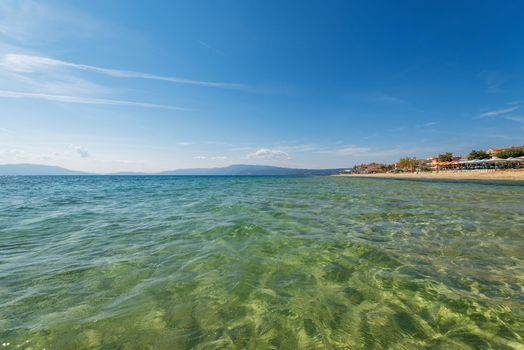 Paralia Fourkas beach, Halkidiki, Greece in Summer