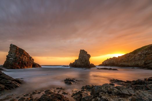 beautiful rocks in Bulgaria at sunrise in summer