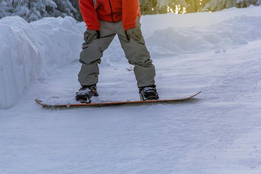 snowboarder in action at the mountains