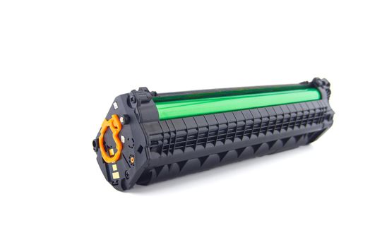 Toner cartridge for laser printer isolated on white background