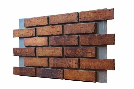 Clinker brick of brown color. Clinker thermal panels for finishing the facade of the house. Tiles for outdoor decoration