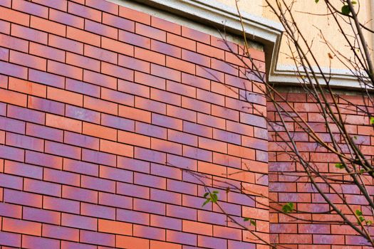 Clinker brick of brown color. Clinker thermal panels for finishing the facade of the house. Tiles for outdoor decoration