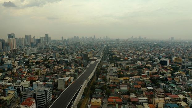 Manila city, the largest metropolis of Asia with skyscrapers and modern buildings. Travel vacation concept.