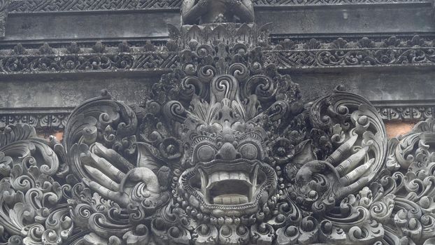Hindu temple with statues of the gods on Bali island, Indonesia. Balinese Hindu Temple, old hindu architecture, Bali Architecture, Ancient design