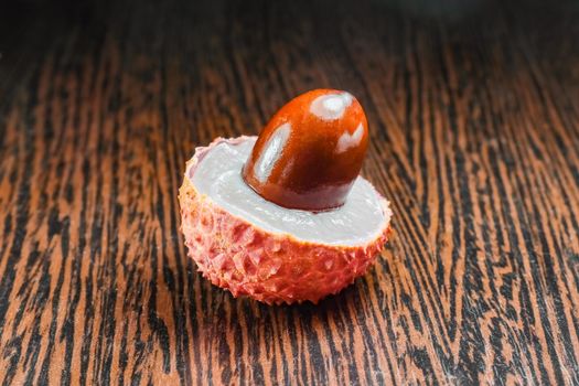 lychee fruit on the background of close-up macro isolate